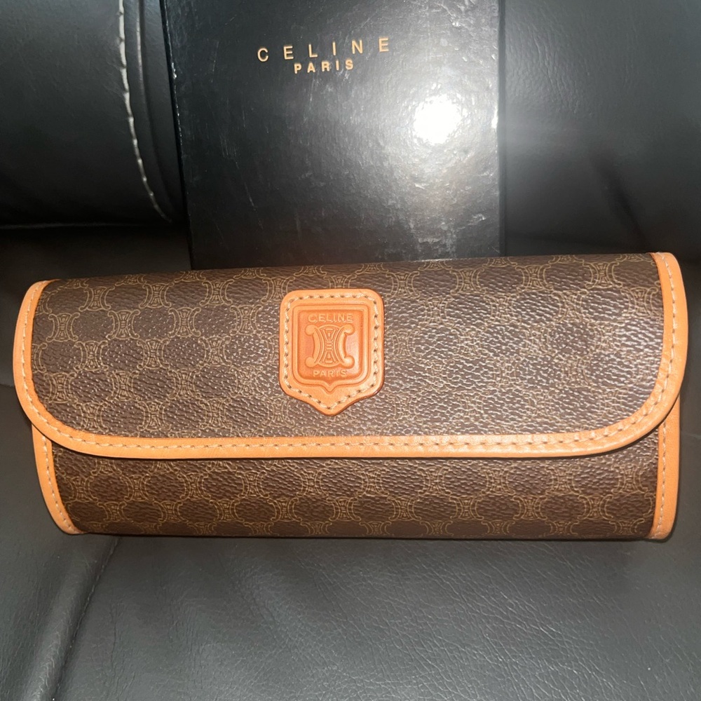 Celine Macadam Coated Canvas Clutch / Cosmetic Case - New in box